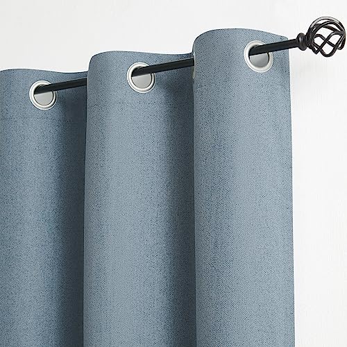 Natural Linen Blackout Curtains 84 inch Long, 2pcs, Ivory X981365