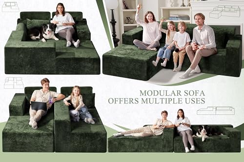 105" L-Shape Modular Sectional Sofa with Deep Seat Grey Velvet V19404