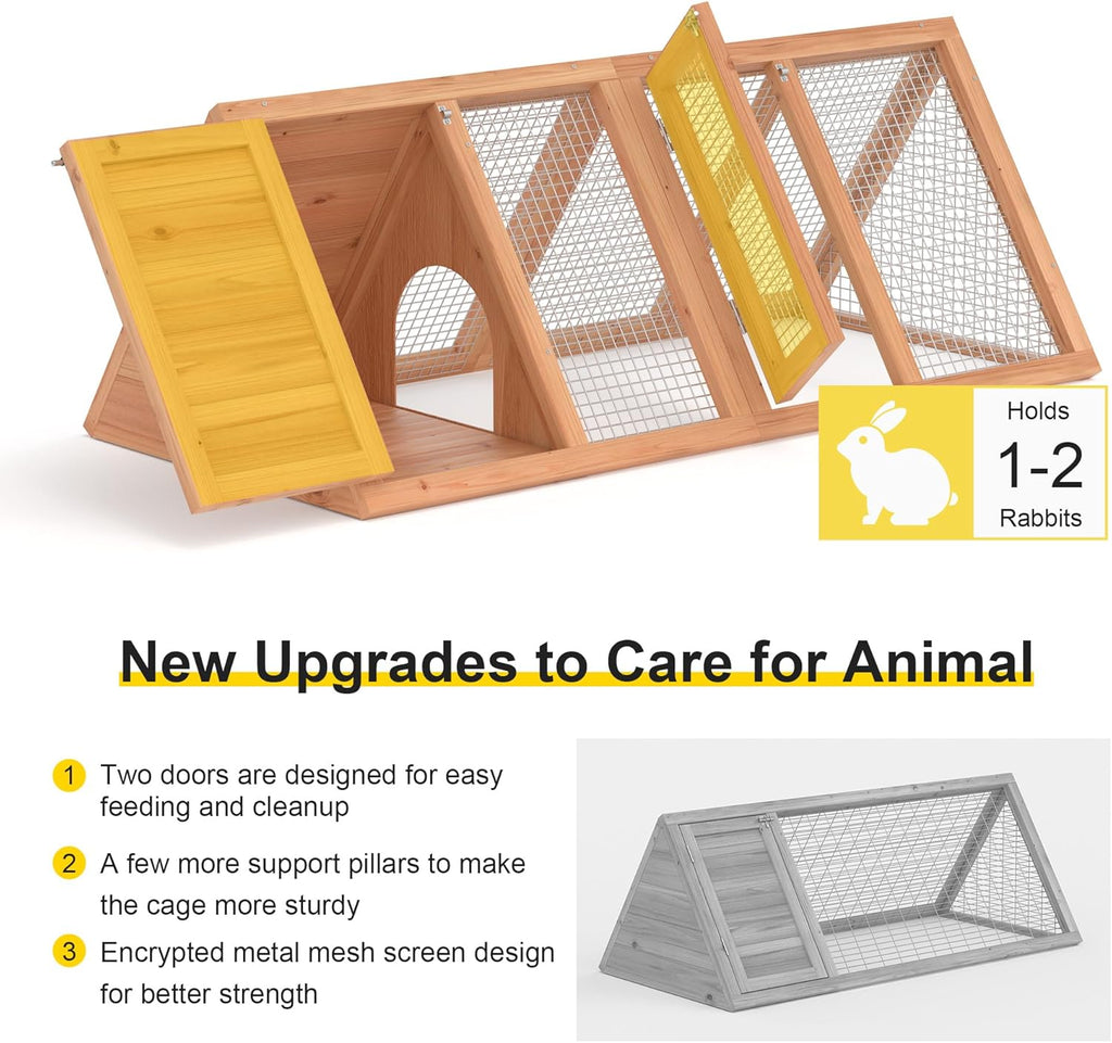 Wooden Triangle Quail Hutch with Ventilating Wire K853