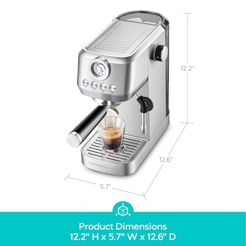 Stainless Steel Espresso Machine 20 Bar with Steam Milk Frother Y496