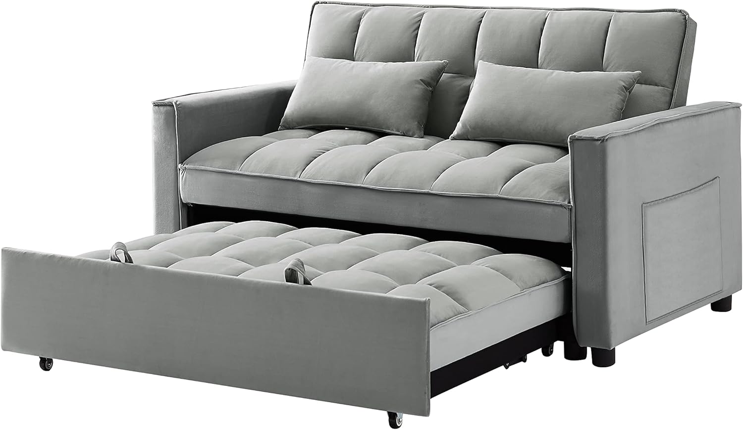 Grey 3 in 1 Convertible Sleeper Sofa Bed V7092