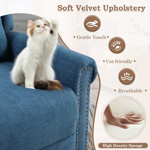 Manual Swivel Rocking Recliner with Adjustable Backrest & Footrest X378622