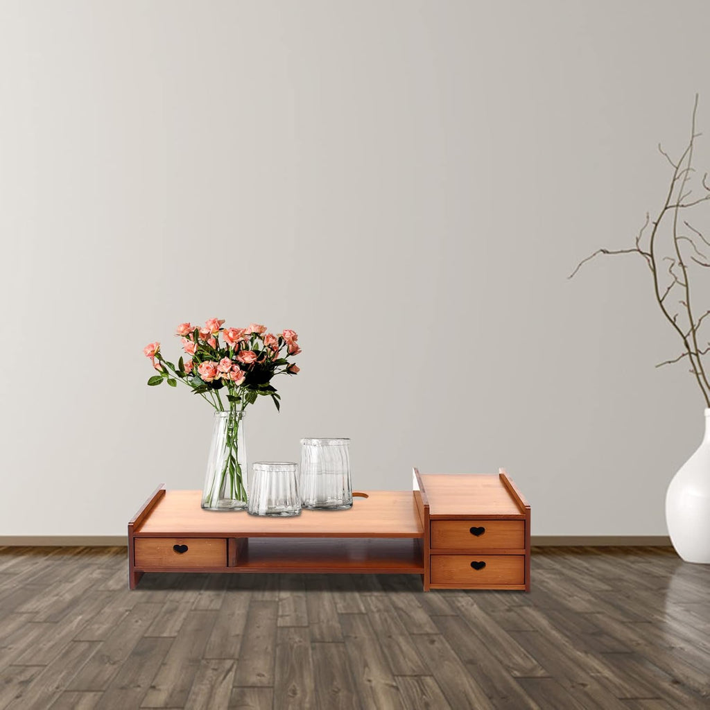 Bamboo Monitor Stand with 3 Drawers H41931