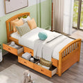Twin Size Wood Platform Storage Bed with 6 Drawers G49579