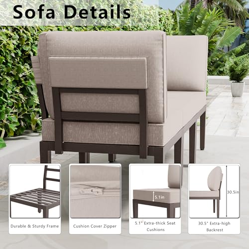 15 Piece Navy Blue Metal Patio Furniture Set with Propane Fire Pit O58705
