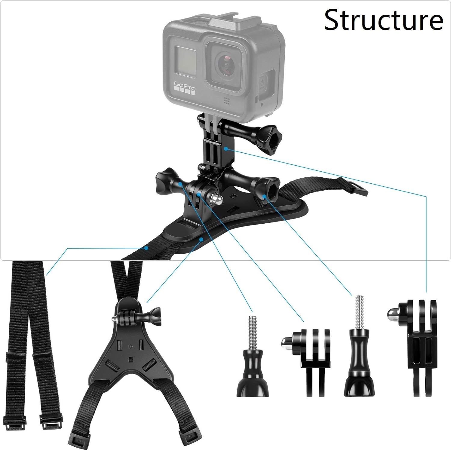 Motorcycle Helmet Chin Strap Mount for GoPro Hero Action Camera S15185