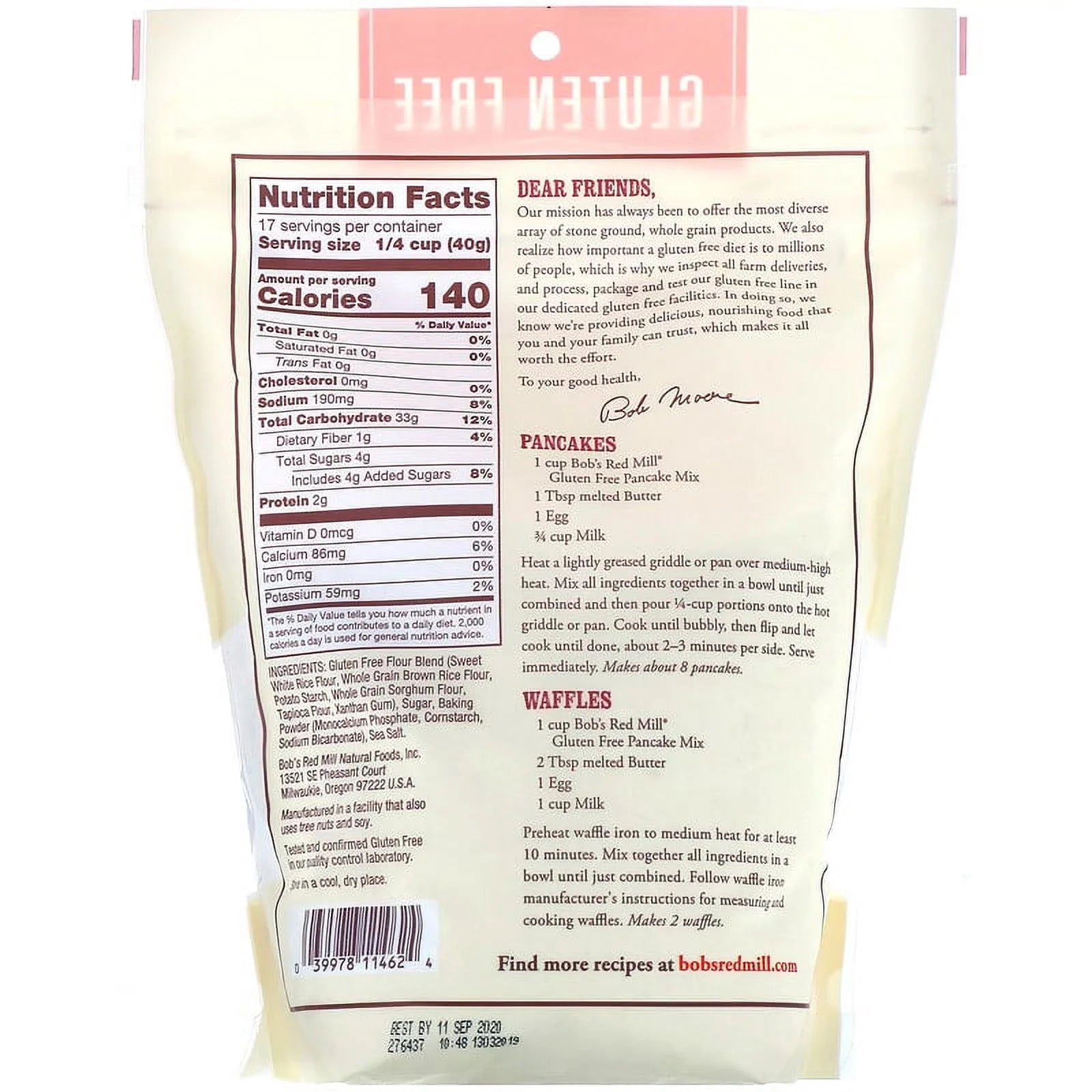 Gluten Free Pancake Mix 24 oz Pack of 2 F234868
