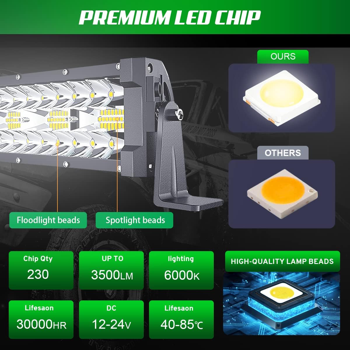 52 inch Triple Row LED Light Bar 6000K C2026