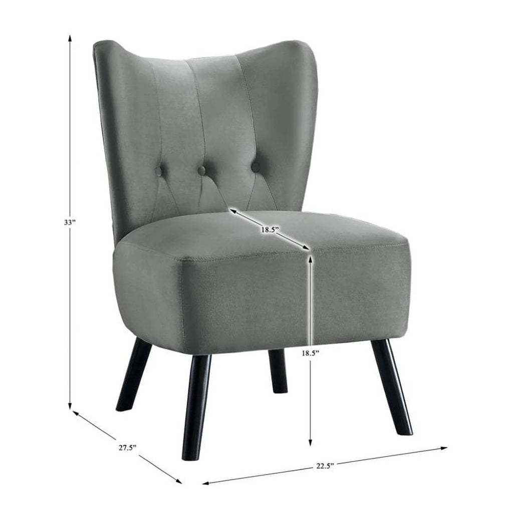 Gray Velvet Accent Chair J609