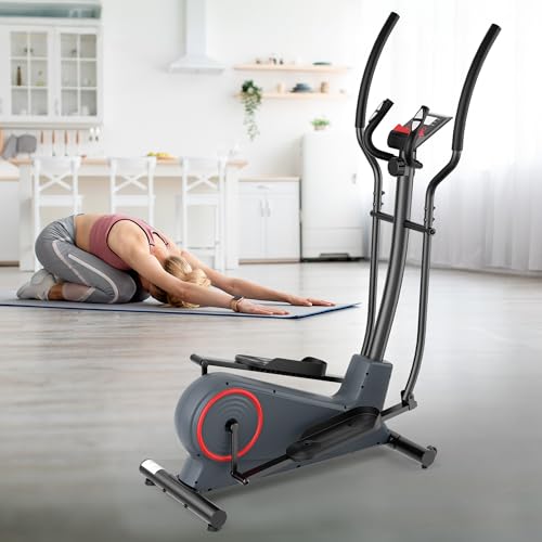 Elliptical Machine with 8 Levels Adjustable Resistance LCD Monitor 13IN Stride 300 LBS Weight Capacity O165