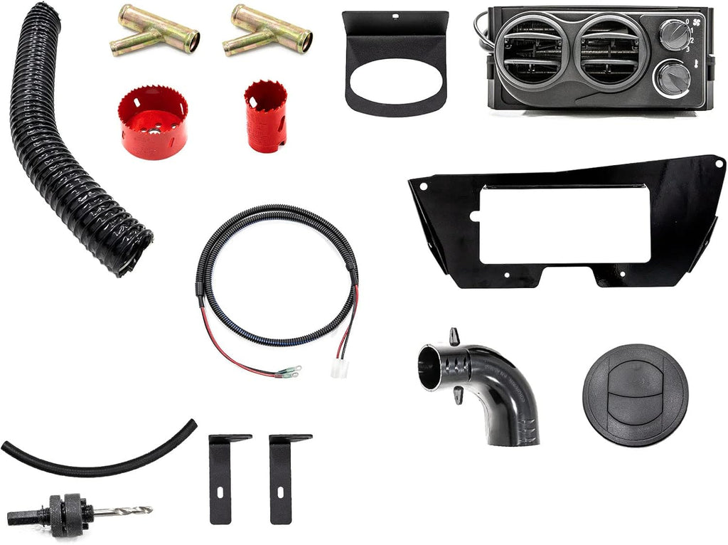 Cab Heater with Shutoff Valve, 3.4 Amps at 13.7 Volts, Includes Defrost Hoses and Vents X146898