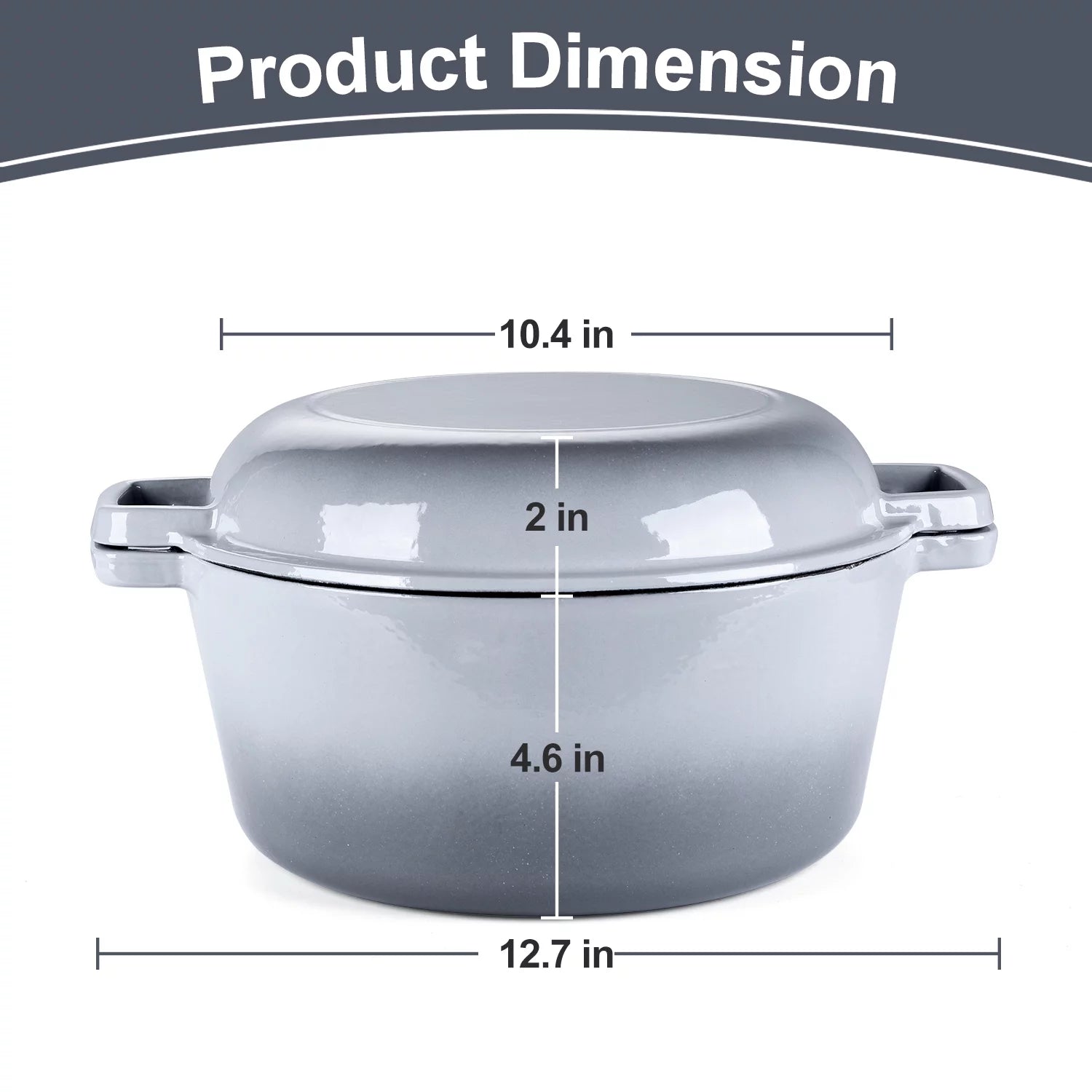 2-in-1 Enameled Cast Iron Dutch Oven with Skillet Lid, 5 Quart S505654