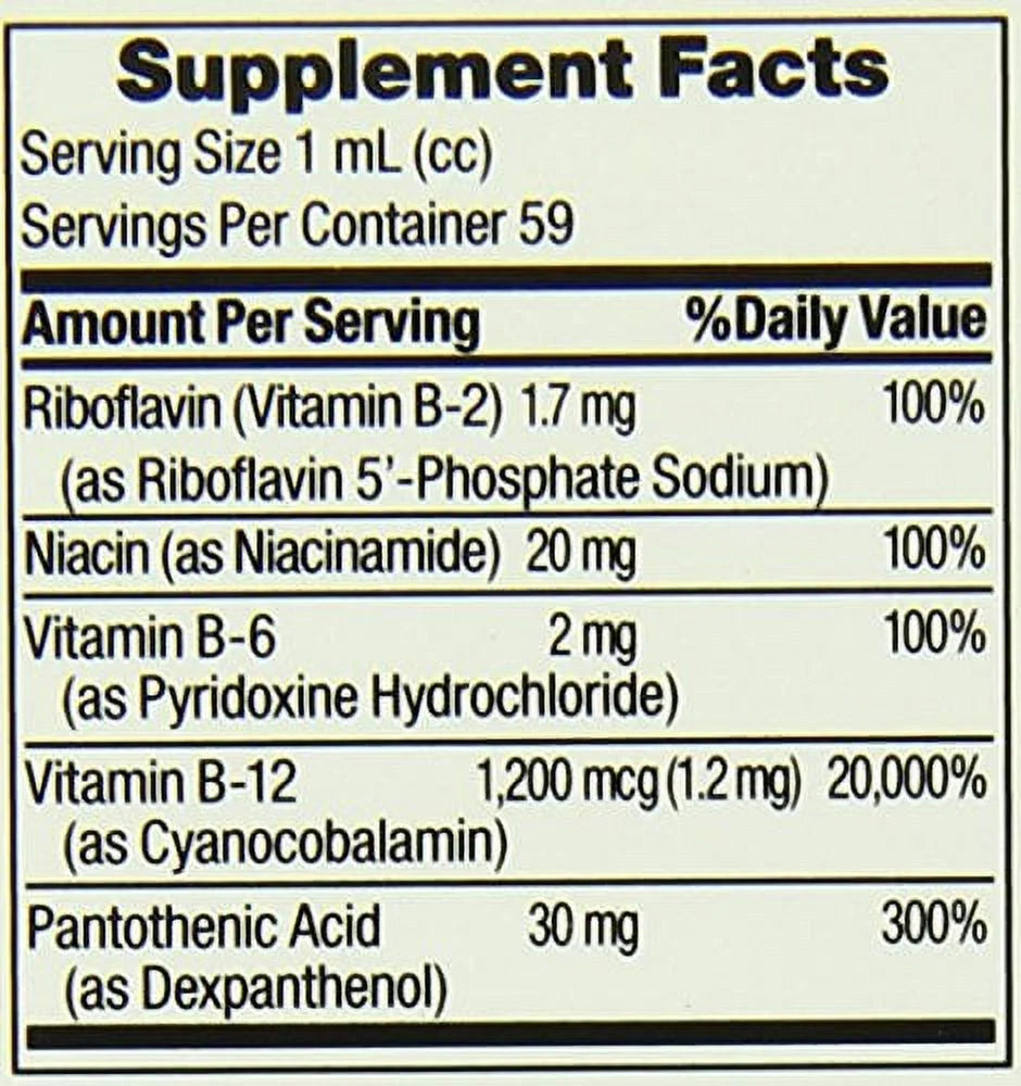 Vitamin B Complex with B-12 Sublingual Liquid, 2 Ounce (Pack of 4) M416038