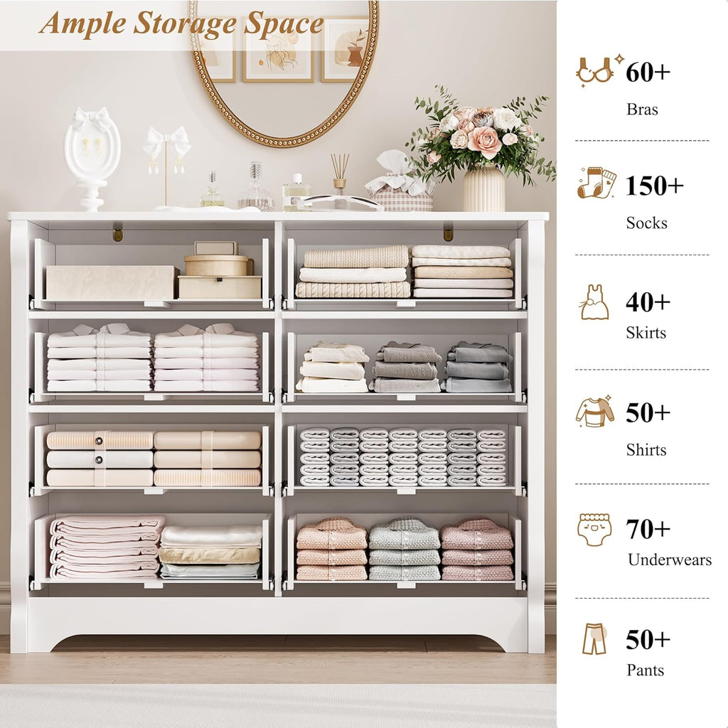 White 8 Drawer Wood Dresser H63917