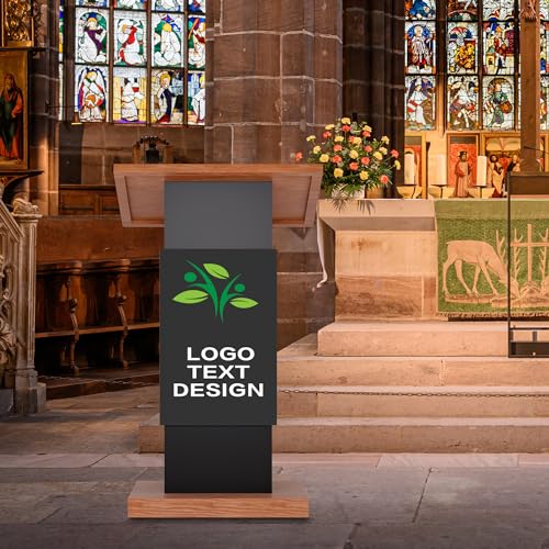 Portable Rolling Wooden Podium Stand D850