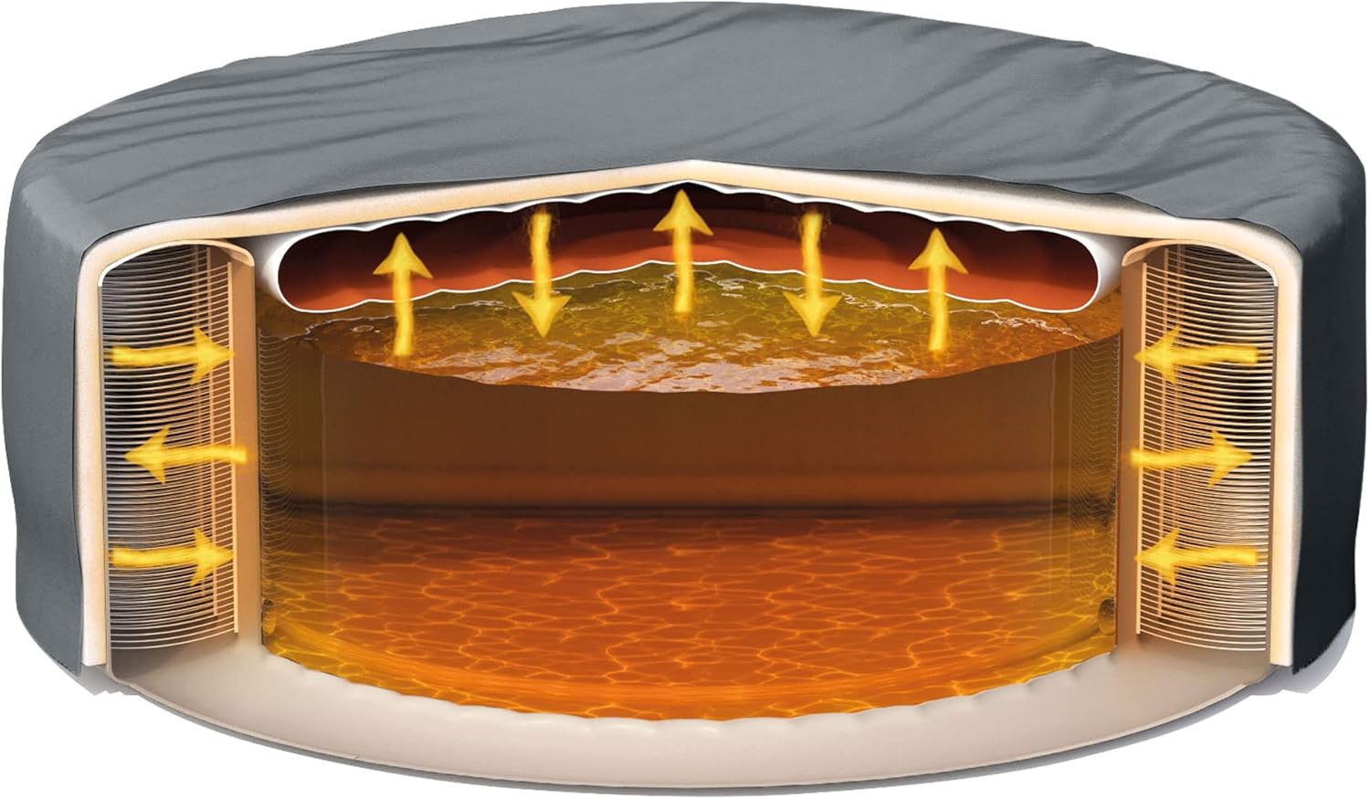 Portable Inflatable Hot Tub, 85" x 28" with Set of 2 Seats N45106