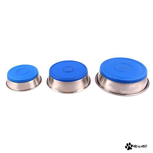 Heavyweight Non-Skid Rubber Bottom Stainless Steel Dog Bowl - Small - 32oz - 6.5" Diameter B7993