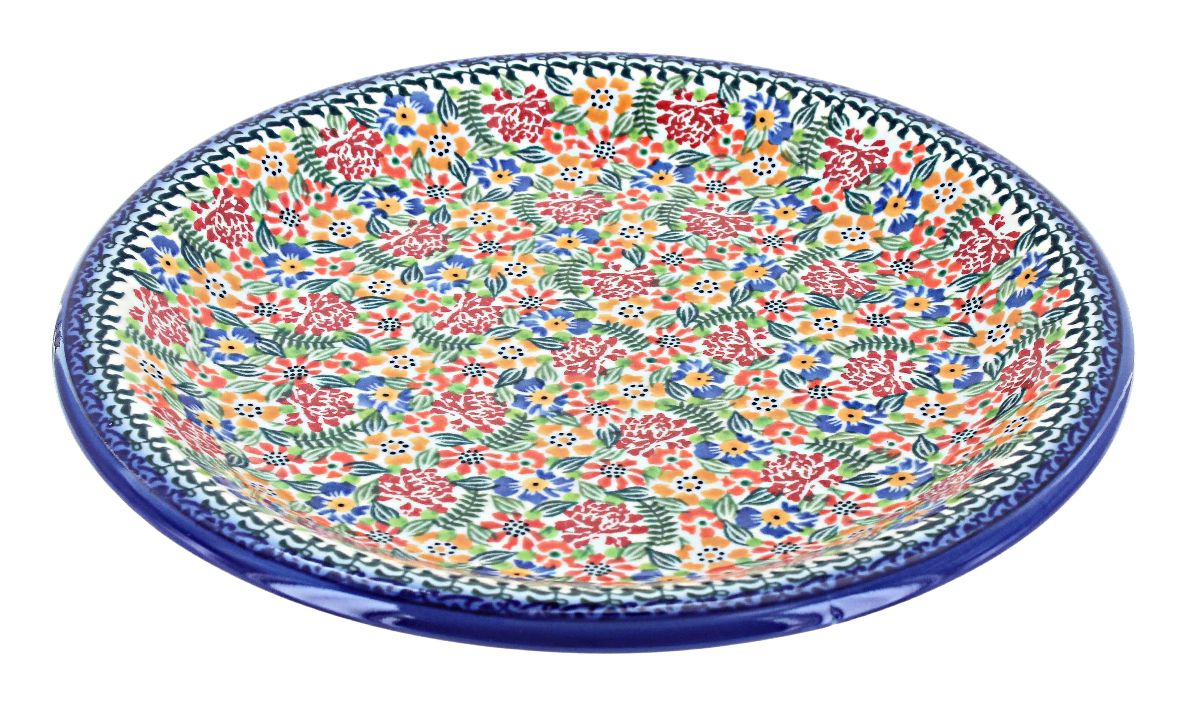 Blue Rose Polish Pottery Dinner Plate B644683