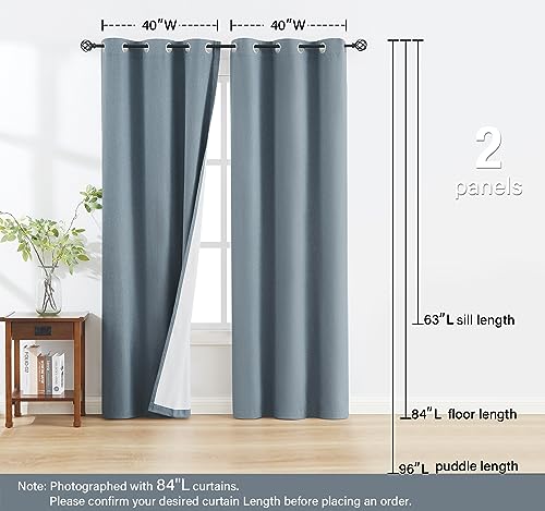 Natural Linen Blackout Curtains 84 inch Long, 2pcs, Ivory X981365