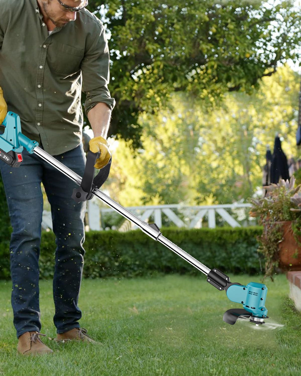 21V Cordless Electric String Trimmer with 6000mAh Battery S303