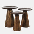 Set of 3 Solid Hardwood Round Nesting Tables Z1764