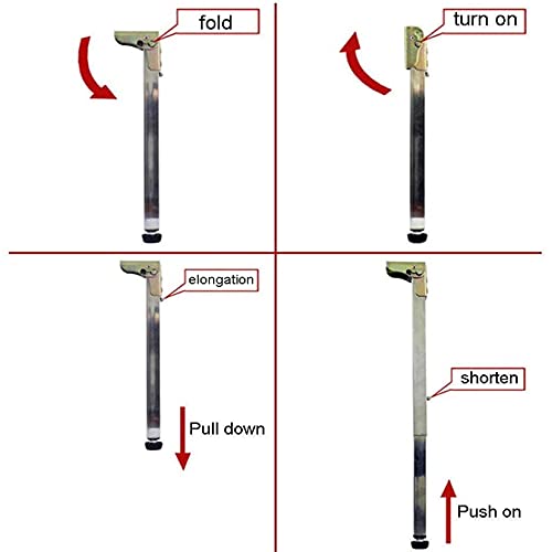 Stainless Steel Telescopic Adjustable Table Legs (80cm, Silver) F72358