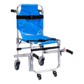 Blue Foldable Aluminum Stair Chair with Patient Restraint Straps 350 lbs Capacity 36″ x 21″ x 28″ L10745