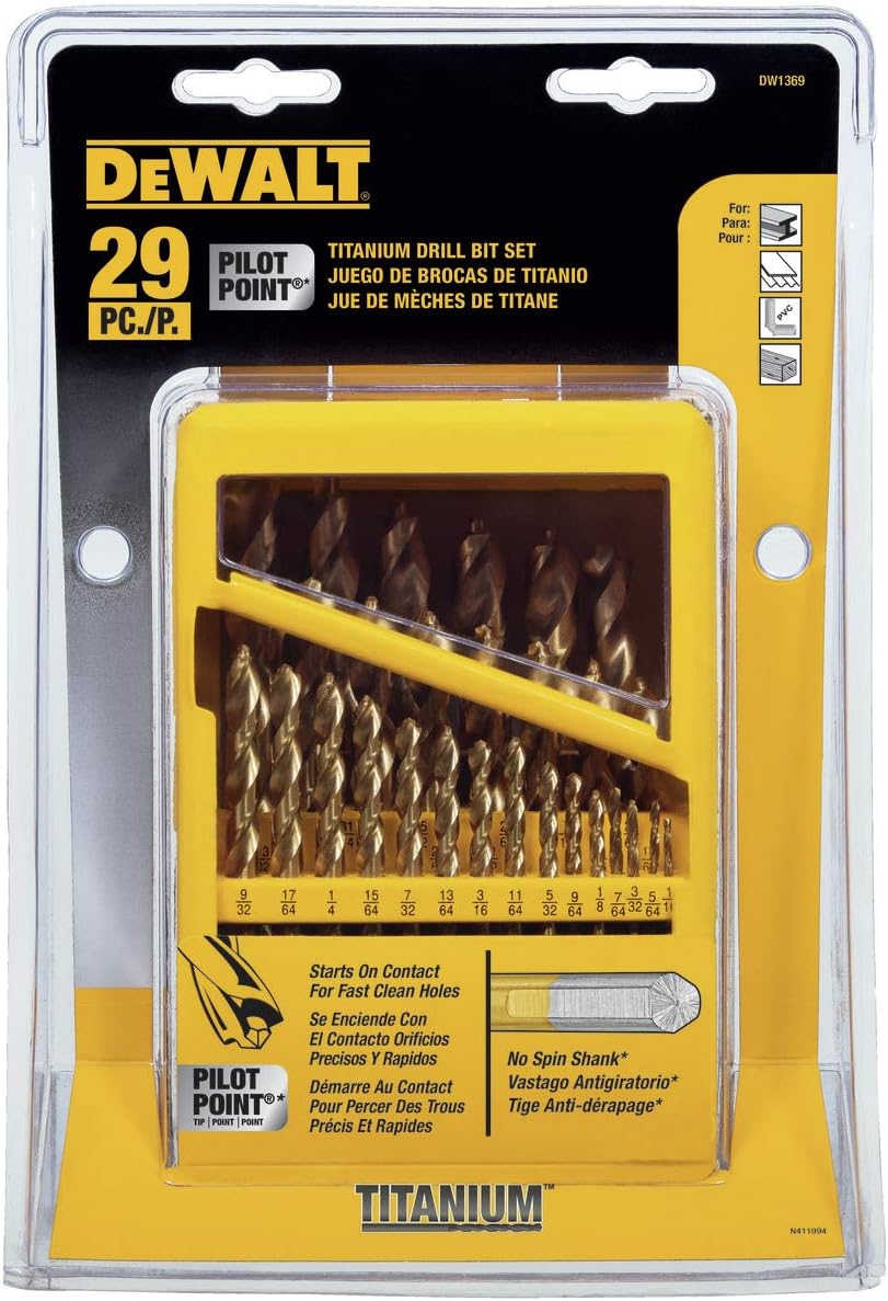 29-Piece Titanium Nitride Coated Drill Bit Set K81644