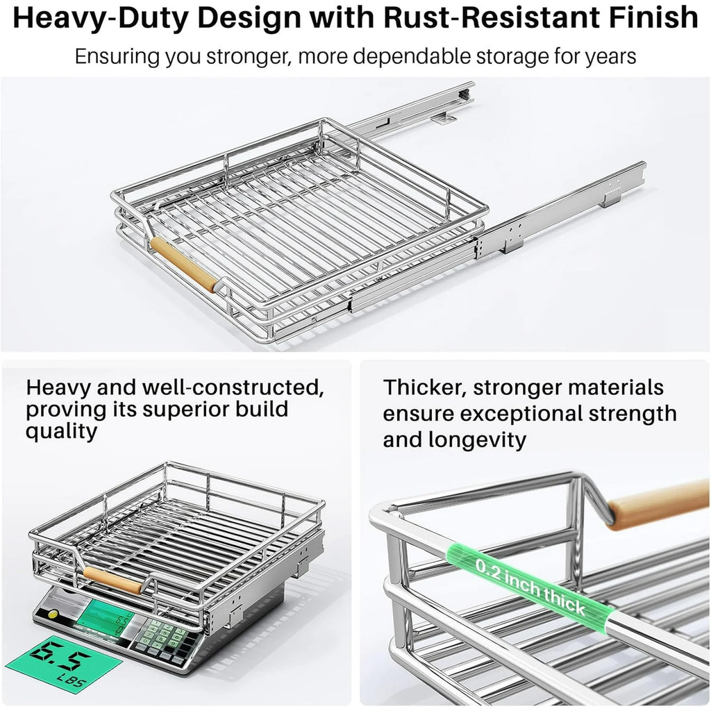 Heavy Duty Slide out Drawers for Kitchen Cabinet Organizer (15W X 21D) Z9120