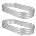 2Pack Raised Garden Bed 6×3×1FT Galvanized Oval Large Steel Planter Box M989
