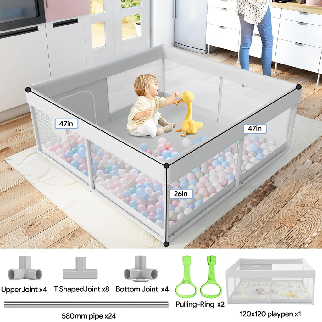 47x47inch Baby Playpen with Safety Non-Slip W795