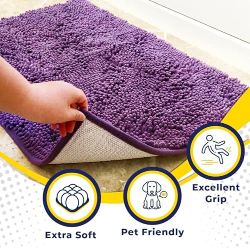Beige 30"x19" Microfiber Chenille Door Mat U591