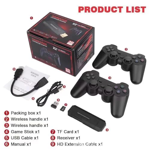 4K HDMI Wireless Retro Game Console Set with Dual Wireless Controllers A998779