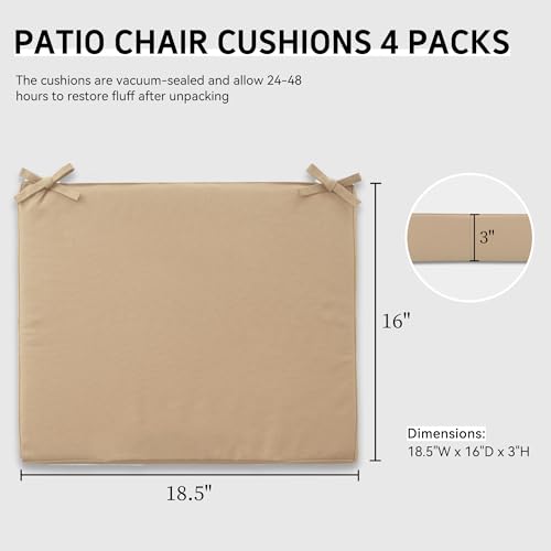 Outdoor Chair Cushions Set of 4, Waterproof Memory Foam Grey Z810304