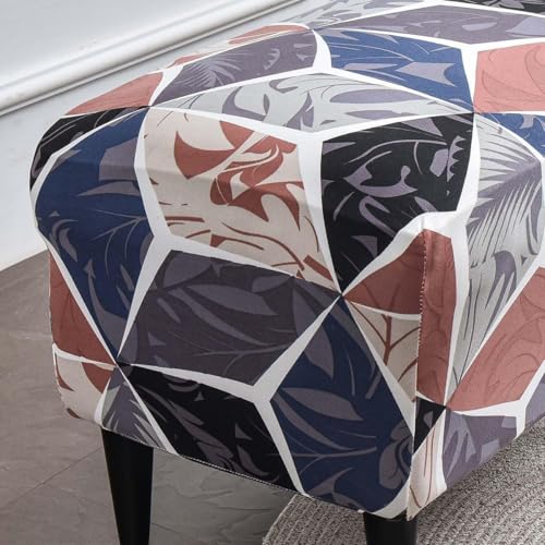 Stretch Ottoman Cover Rectangular Storage Ottoman Slipcover with Non-Slip Elastic Bottom N4147