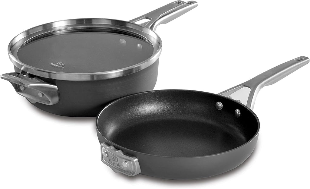 3-Piece Hard Anodized Nonstick Stack Cookware Set T8319