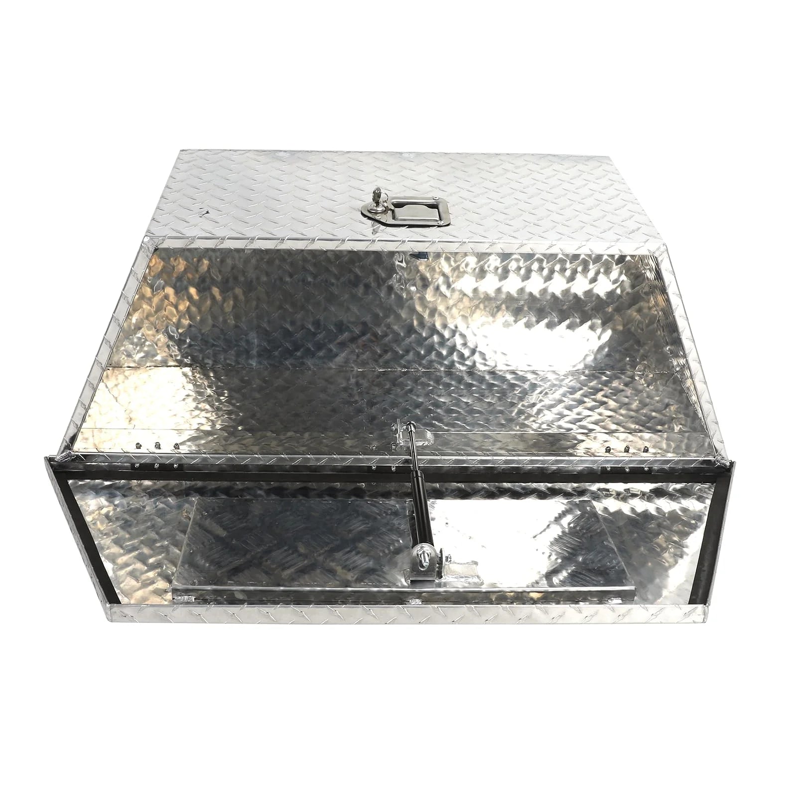 Heavy Duty Aluminum Diamond Plate Trailer Tongue Box with Lock and Keys, Silver, 39 x 16.5 x 12 Inches H6601