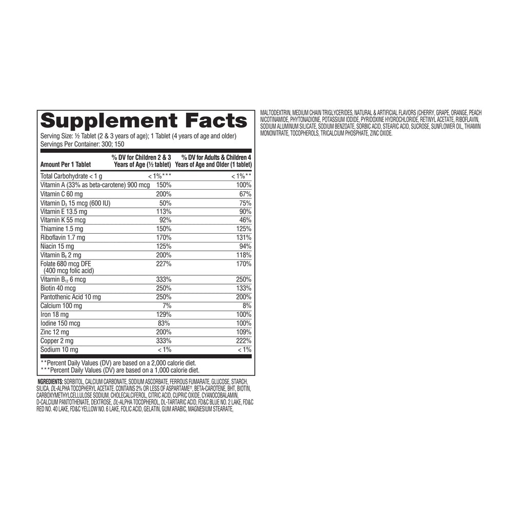 150 Count Children's Chewable Multivitamin Tablets T317224