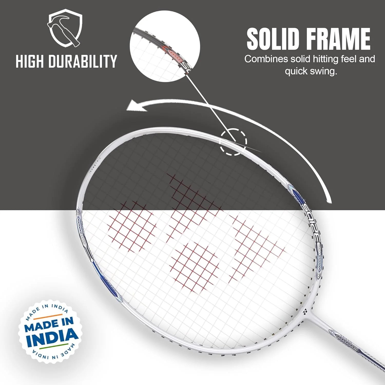 Pearl White Badminton Racquet 4U Y3977