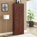 Corner Curio Cabinet with Adjustable Shelves and Mirrored Back S291