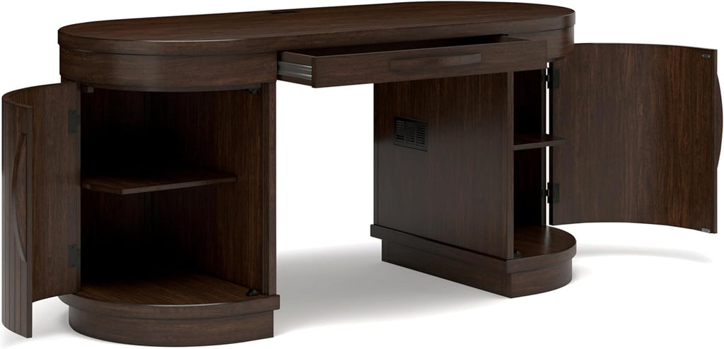 63" W x 26" D x 30" H Dark Brown Home Office Desk A727