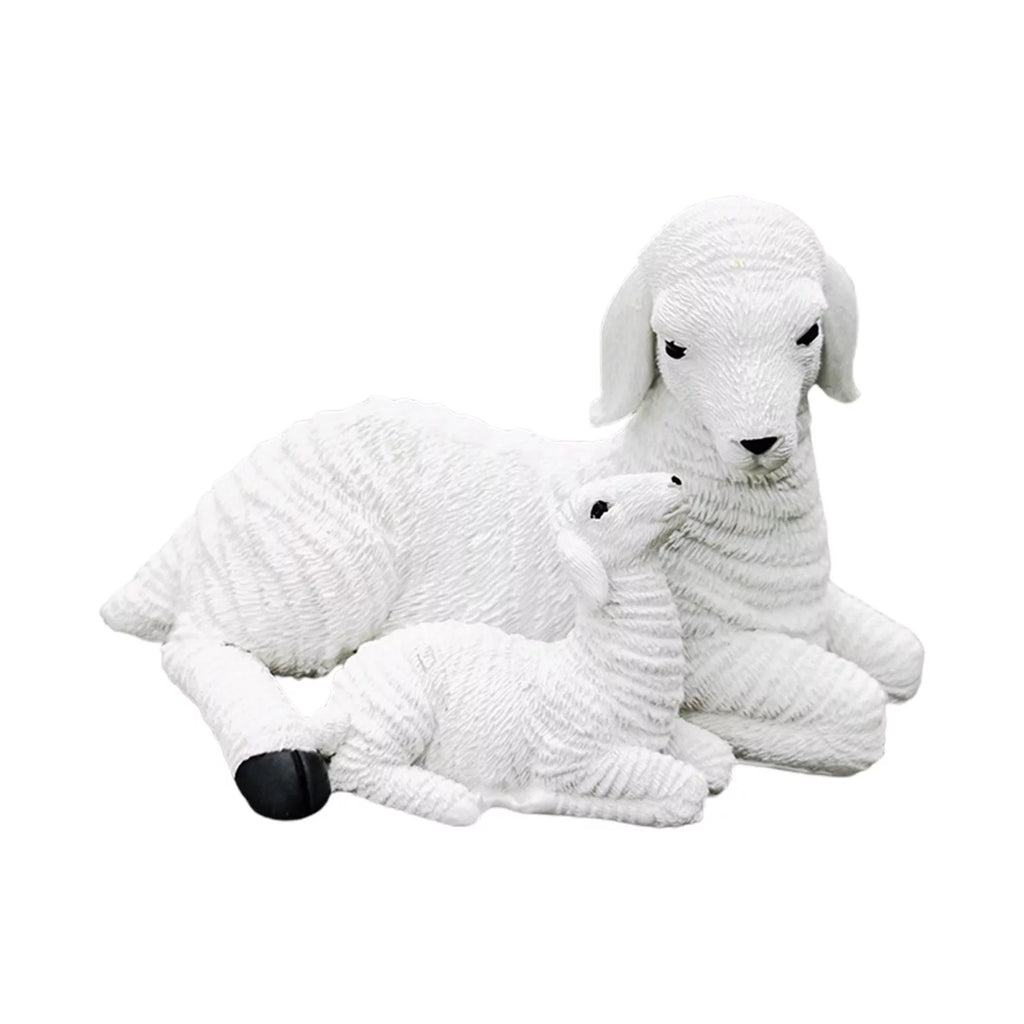 Set of 2 Resin Lamb Figurine Decoration I337891