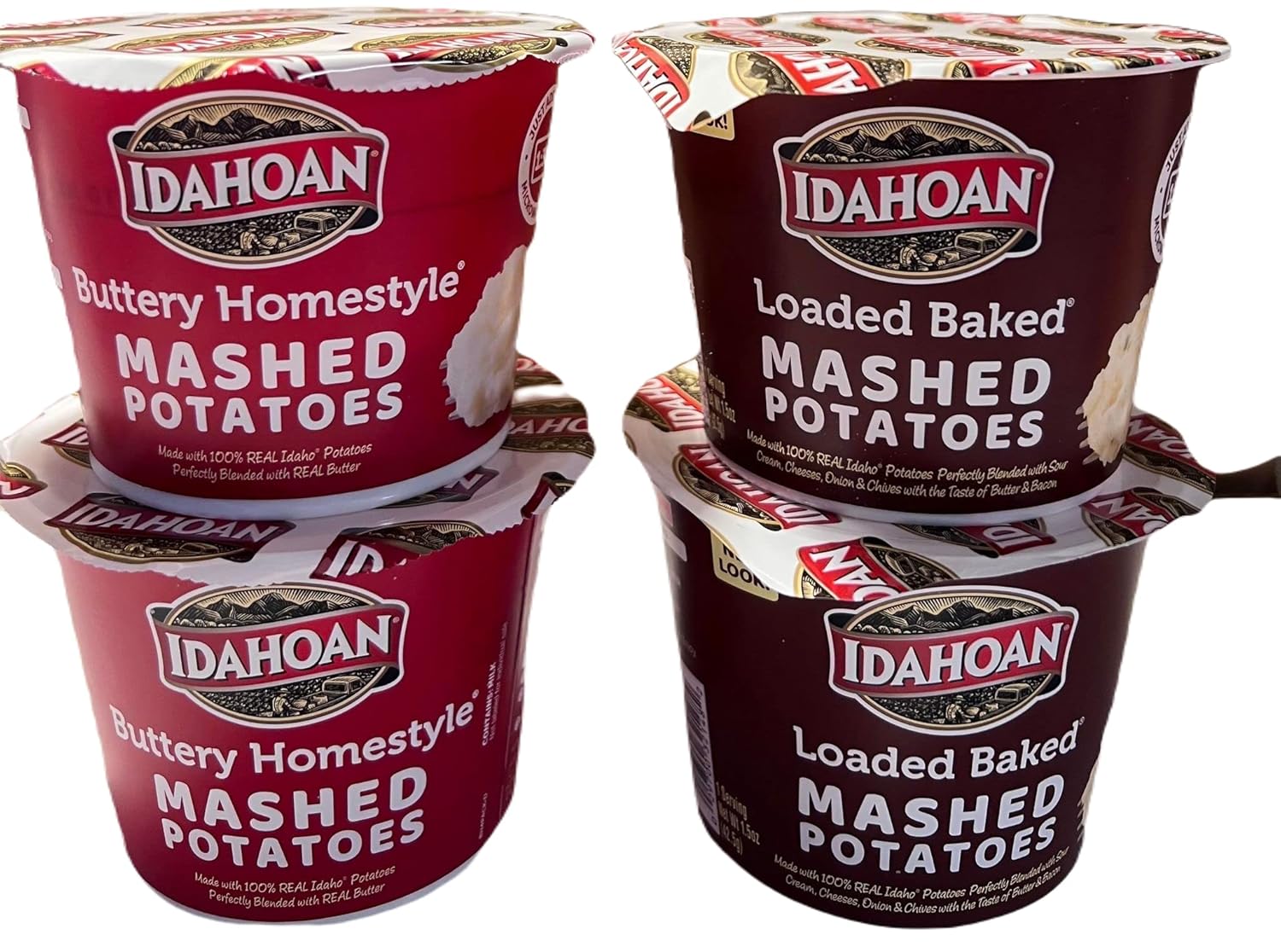 Microwavable Instant Mashed Potatoes Variety Bundle 4pack 1.5oz/ea Gluten Free S24183