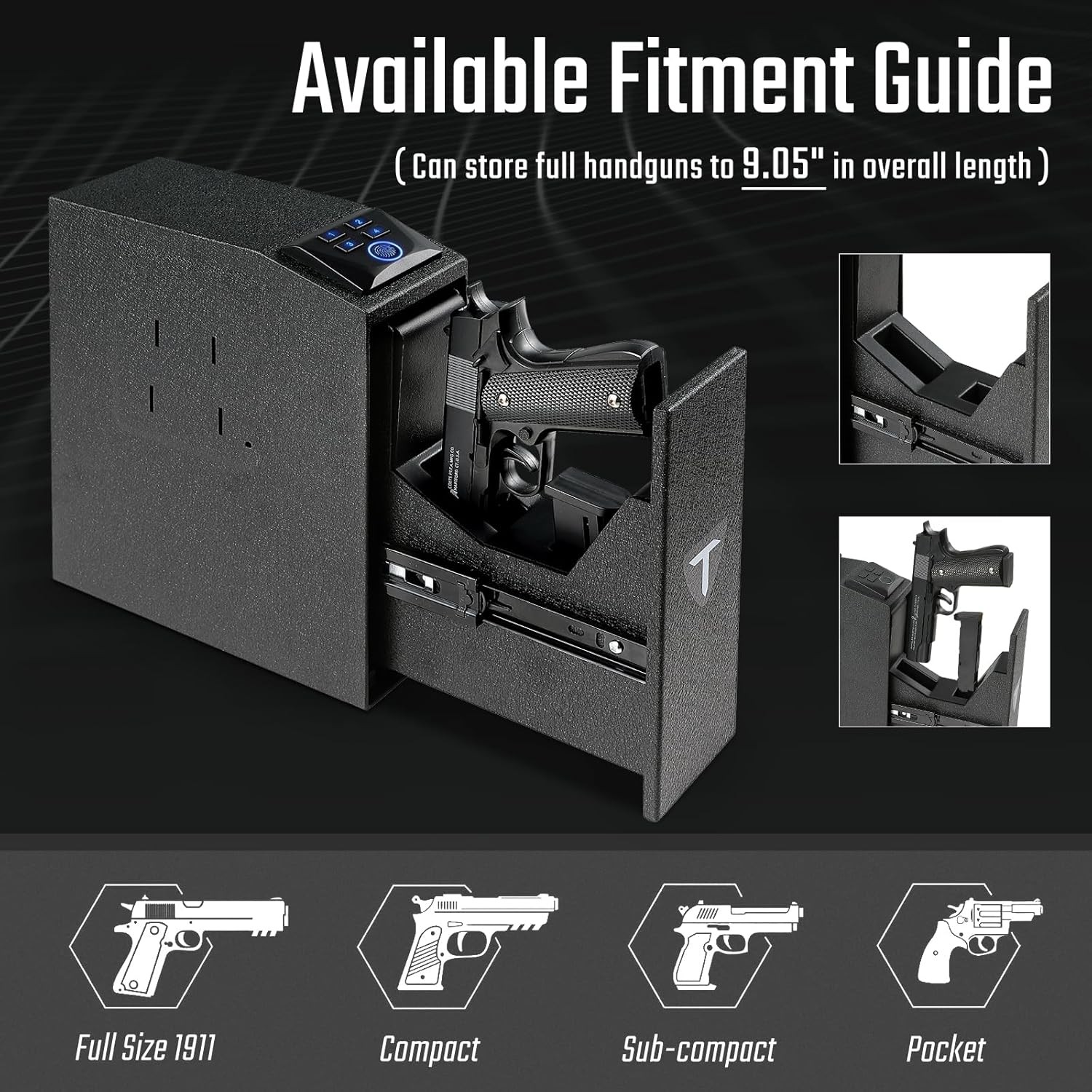 Biometric Gun Safe for Handgun with Fingerprint PIN Code and Key Q20685