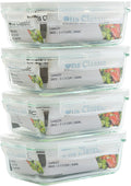 [4-Pack 28oz] Glass Food Storage Containers with Locking Lids H8599