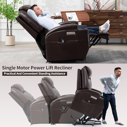 Black Power Lift Recliner Chair with Heat and Massage A2759