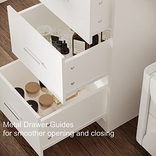 White Makeup Vanity with Lighted Mirror and 4 Drawers H142050