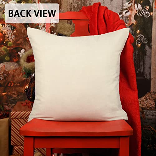 Red White 18x18 Set of 4 Christmas Throw Cushion Case F338