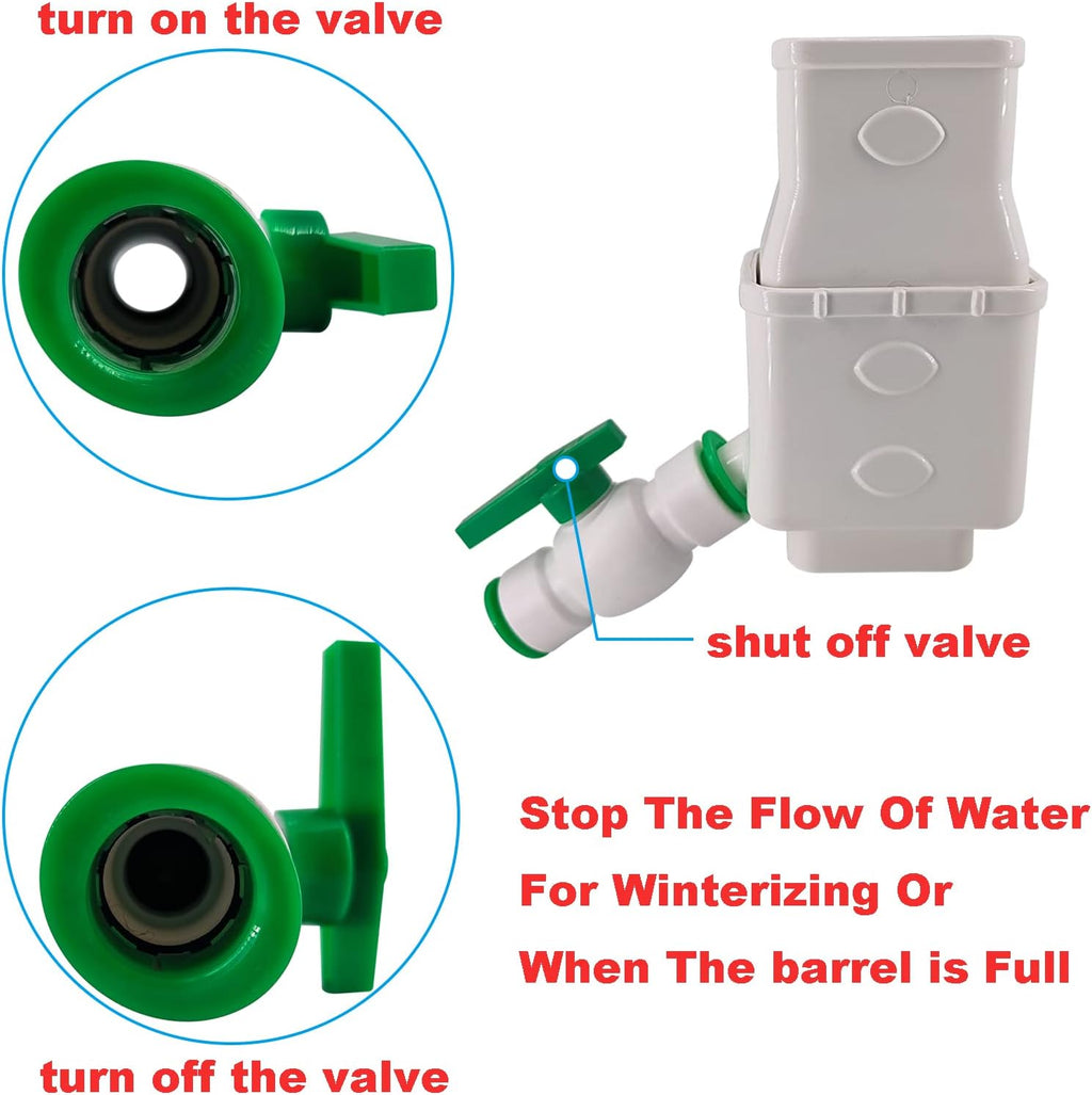 Rain Barrel Diverter Kit with Shut Off Valve for 2'' x 3'' Standard Gutter Downspout O838