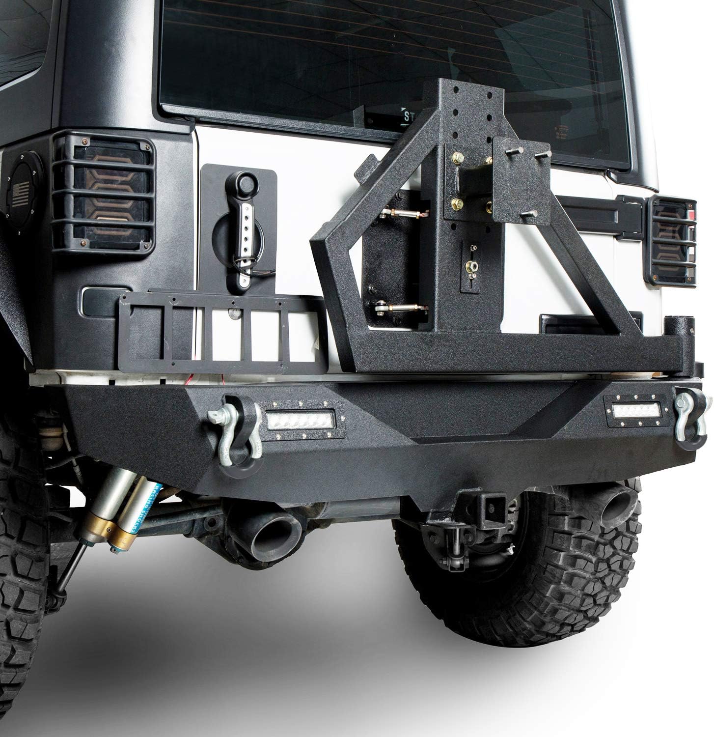 Rear Bumper with Spare Tire Carrier and 2 Receiver Hitches G271